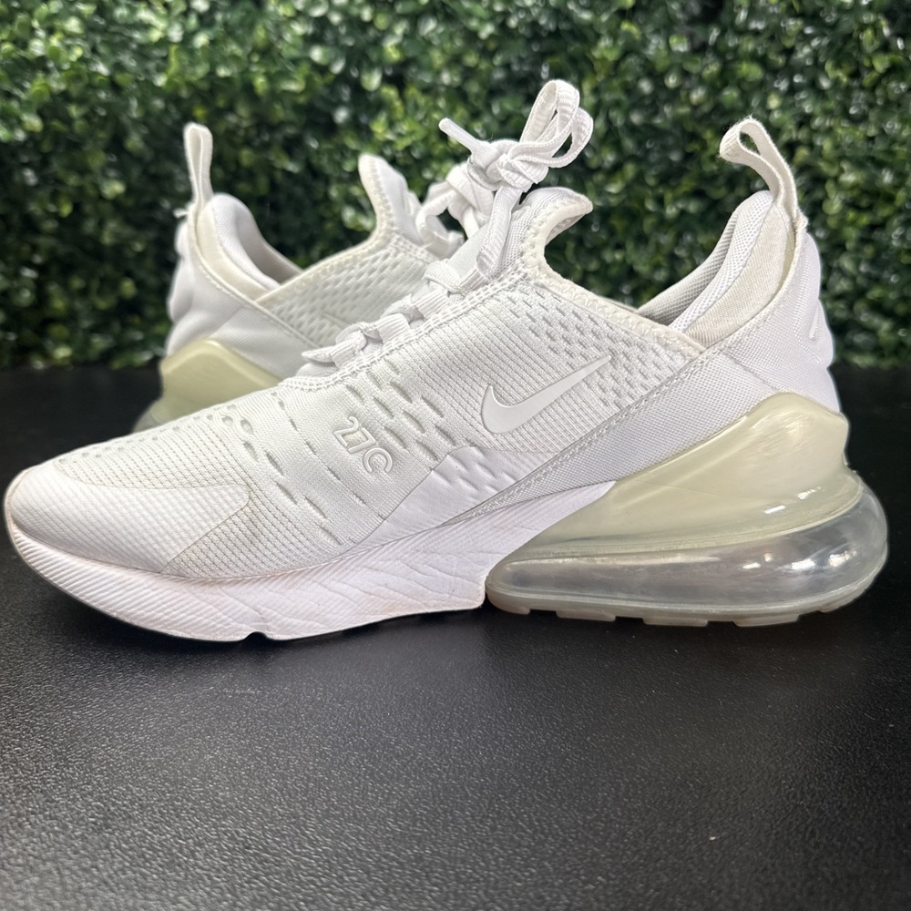 NIKE BIG KIDS AIR MAX 270 (GS) SZ 5.5Y YOUTH 943345 103 WHITE SILVER - Picture 7 of 9